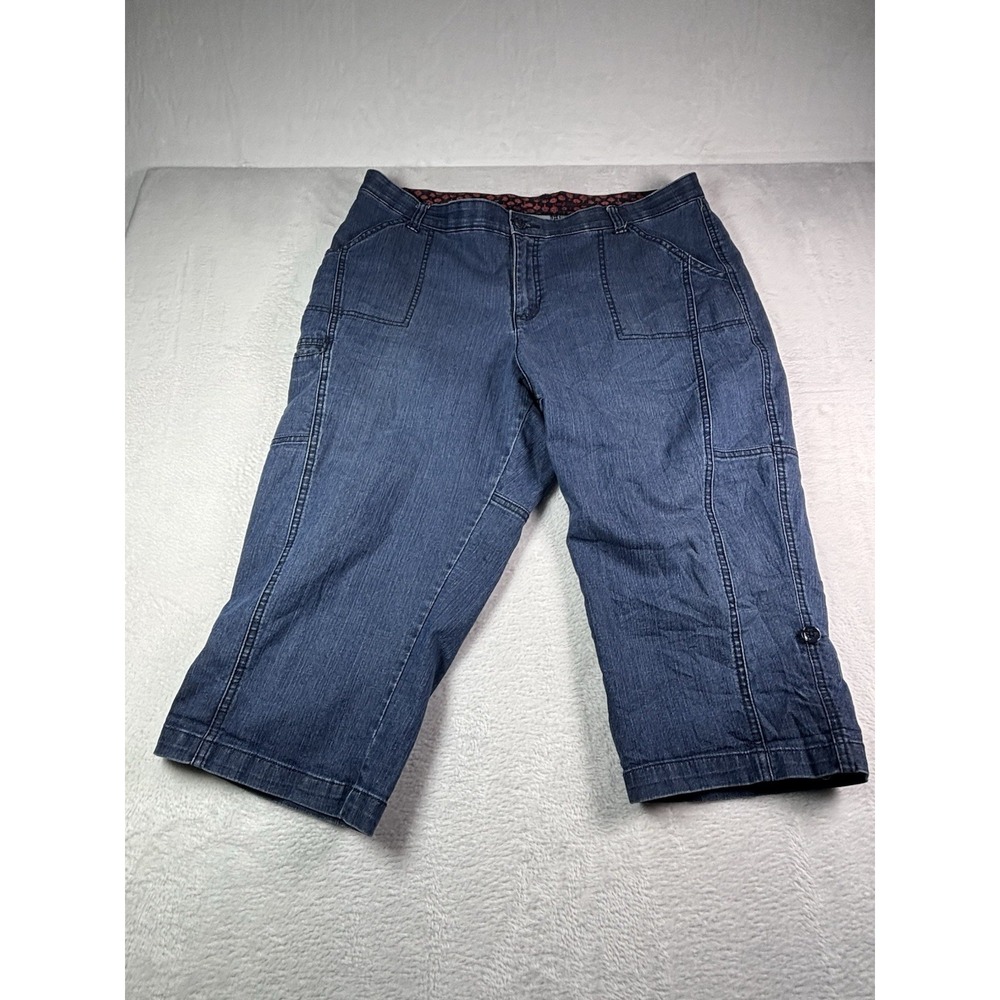 Lee Jeans Womens Size 16W Medium Blue Sinfully Soft Stretch Denim Capri Pants